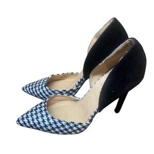 Liliana Black white Houndstooth check Heels women’s size 8